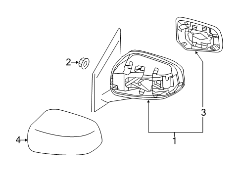 2018 Mitsubishi Mirage Mirror Assembly, Passenger Side Diagram for 7632B280