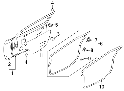 2008 Mitsubishi Lancer Door & Components Diagram 2
