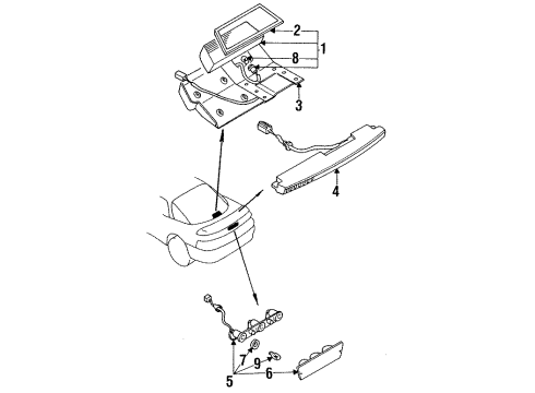 1991 Mitsubishi 3000GT High Mount Lamps