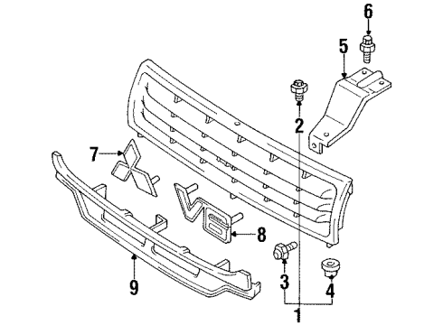 2000 Mitsubishi Montero Grille & Components