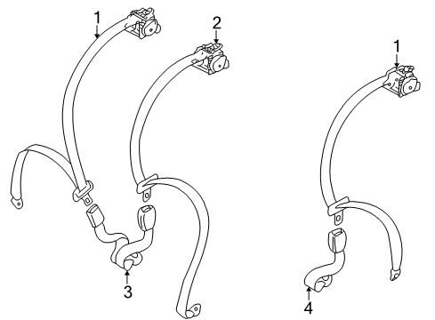 2011 Mitsubishi Galant Rear Seat Belts