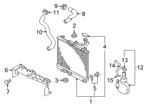 2014 Mitsubishi Mirage Radiator & Components