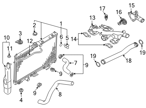 2011 Mitsubishi Endeavor Radiator & Components