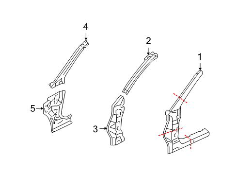 2008 Mitsubishi Outlander Hinge Pillar