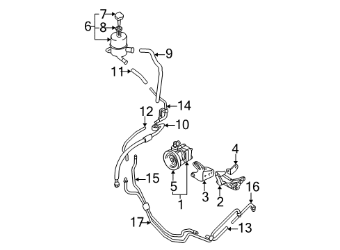 1999 Mitsubishi Montero Sport P/S Pump & Hoses Diagram 2