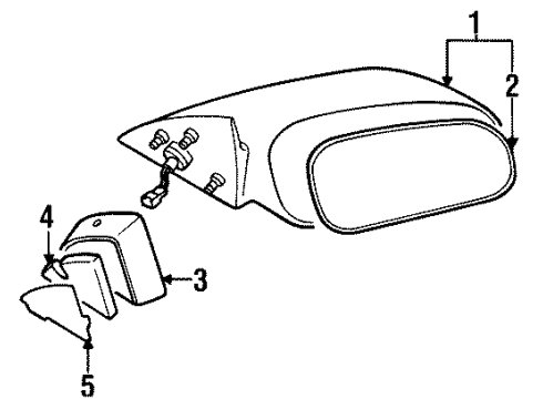 1995 Mitsubishi Eclipse Outside Mirrors Diagram 3