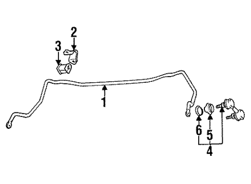 1998 Mitsubishi Eclipse Stabilizer Bar & Components Diagram 6