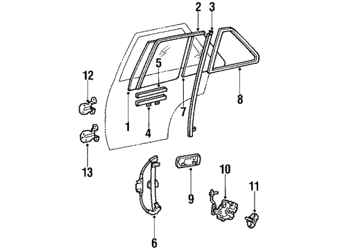 1988 Mitsubishi Mirage Door