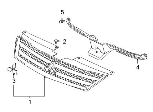 2008 Mitsubishi Outlander Grille & Components