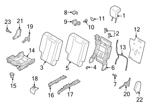 2022 Mitsubishi Eclipse Cross Rear Seat Components