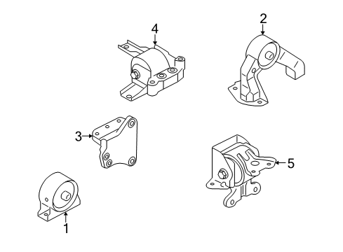 2011 Mitsubishi Outlander Engine & Trans Mounting Diagram 2