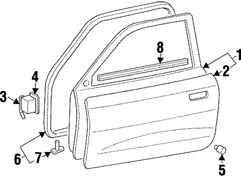 2000 Mitsubishi Mirage Door & Components Diagram 2