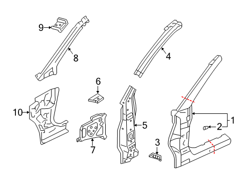 2017 Mitsubishi Outlander Hinge Pillar