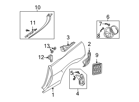 2007 Mitsubishi Eclipse Fuel Door Spring Diagram for 5945A006