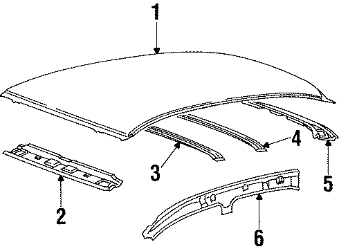 1998 Mitsubishi Mirage Roof & Components Diagram 4