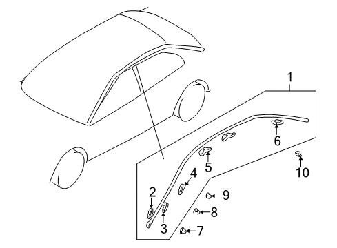 2003 Mitsubishi Galant Exterior Trim - Roof