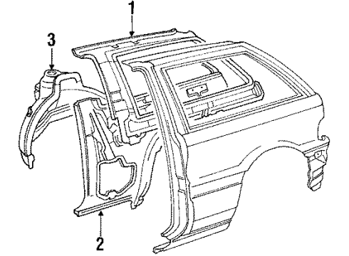 1992 Mitsubishi Mirage Inner Components - Quarter Panel