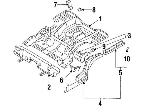 2002 Mitsubishi Mirage Rear Floor & Rails