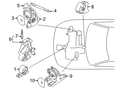 2003 Mitsubishi Galant Engine & Trans Mounting