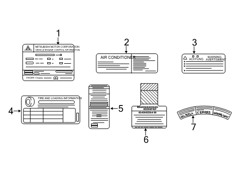 2014 Mitsubishi Mirage Information Labels