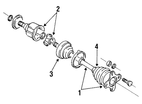 1992 Mitsubishi Eclipse Drive Axles - Rear