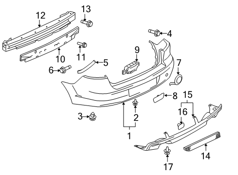 2011 Mitsubishi Lancer Bumper & Components - Rear Diagram 2
