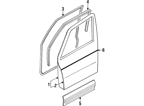 2000 Mitsubishi Montero Front Door