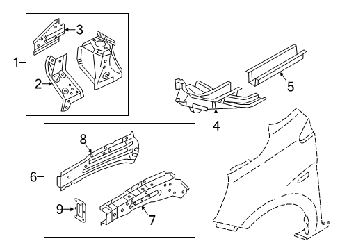 2017 Mitsubishi Mirage G4 Structural Components & Rails