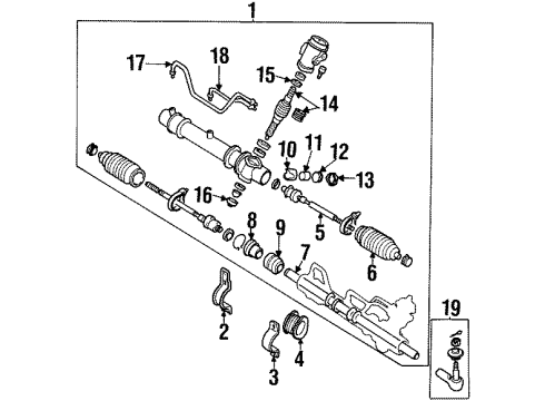 2002 Mitsubishi Mirage Steering Gear & Linkage Diagram 4