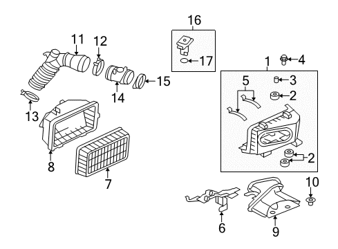 2008 Mitsubishi Lancer Air Filter Diagram for MZ690445