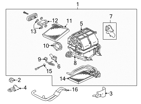 2005 Mitsubishi Endeavor A/C Evaporator & Heater Components