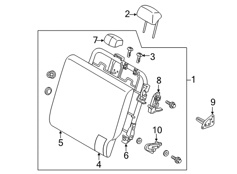 2014 Mitsubishi Mirage Seat Back Cover Diagram for 6902B455HA