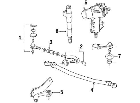 1994 Mitsubishi Mighty Max Steering Gear & Linkage Diagram 2