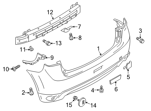 2013 Mitsubishi Outlander Sport Bumper & Components - Rear