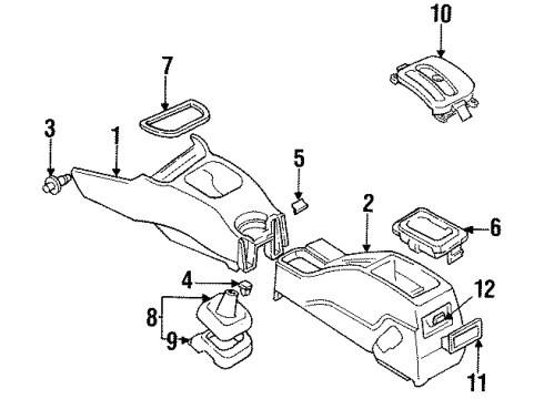 1996 Mitsubishi Mirage Center Console