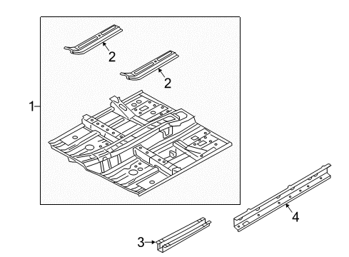 2014 Mitsubishi Mirage Floor & Rails