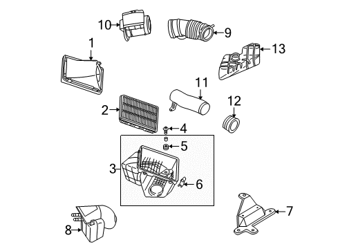 1999 Mitsubishi Montero Sport Air Filter Diagram for MZ690194