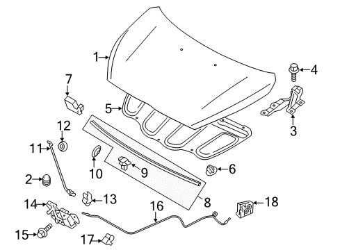2017 Mitsubishi Mirage Hood & Components