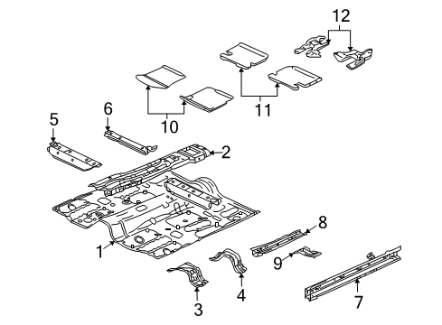 2008 Mitsubishi Outlander Floor & Rails