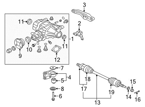 2012 Mitsubishi Lancer Axle & Differential - Rear