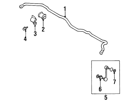 1998 Mitsubishi Eclipse Stabilizer Bar & Components Diagram 3