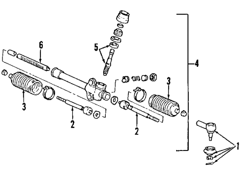 2002 Mitsubishi Mirage Steering Gear & Linkage Diagram 3