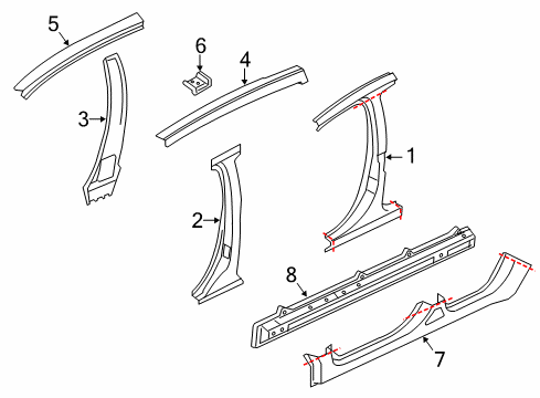 2017 Mitsubishi Outlander Center Pillar & Rocker