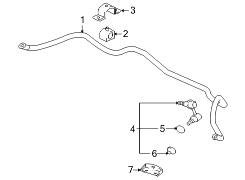 2004 Mitsubishi Lancer Stabilizer Bar & Components Diagram 3
