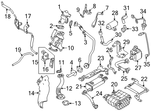 2023 Mitsubishi Outlander PHEV EGR Pipe Diagram for 1582A837