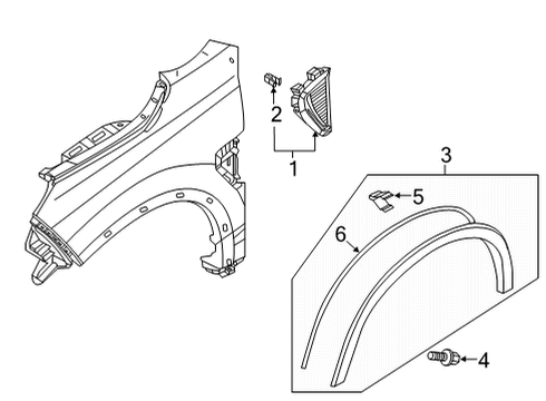 2020 Mitsubishi Outlander Sport Exterior Trim - Fender