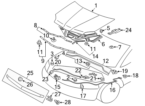 2011 Mitsubishi Galant Hood & Components