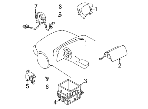 2001 Mitsubishi Montero Air Bag Components