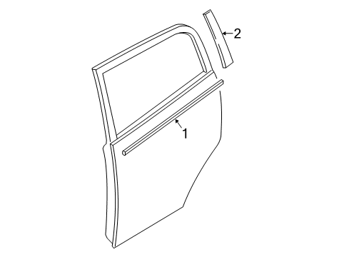 2017 Mitsubishi Mirage Exterior Trim - Rear Door
