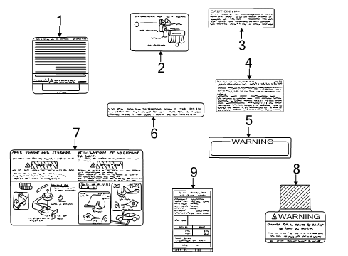 2005 Mitsubishi Outlander Information Labels